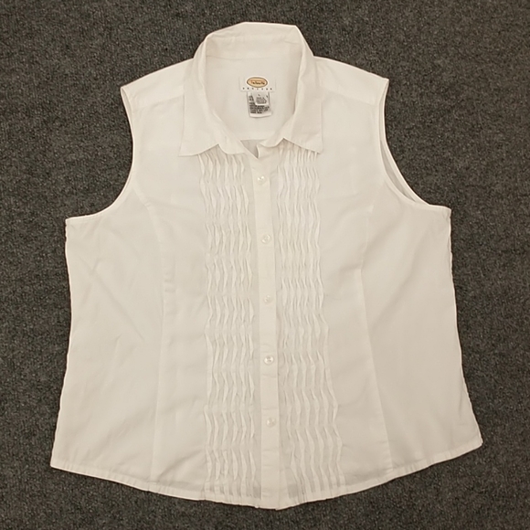 Talbot's White Cotton Sleeveless Blouse Classic Lg - Picture 7 of 7